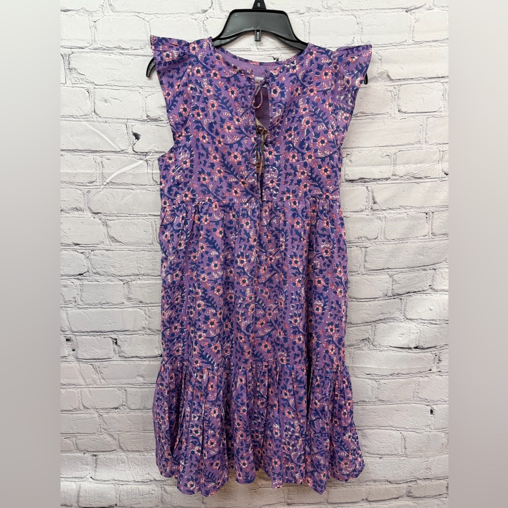 Emerson Fry Purple Floral Tie-Back Maxi Dress